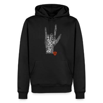 ILY-Sign - weiß - Männer Premium Bio Hoodie - Schwarz - Vorne - Nico (187cm)