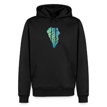 La Palma - Männer Premium Bio Hoodie - Schwarz - Vorne - Nico (187cm)