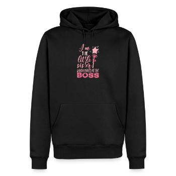 Ich bin die kleine Schwester, die mich zum Boss macht - Männer Premium Bio Hoodie - Schwarz - Vorne - Nico (187cm)