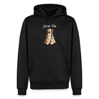 Happy Shar Pei I chien pliant - Sweat à capuche Premium bio Homme - noir - Devant - Nico (187cm)