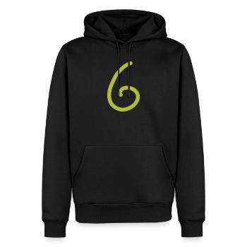 6 Numéro six chiffre vert Anniversaire - Sweat à capuche Premium bio Homme - noir - Devant - Nico (187cm)