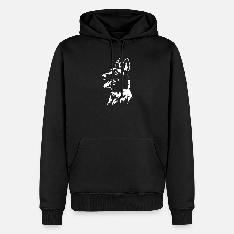 Malinois Head « Black Edition » - Sweat à capuche Premium bio Homme - noir