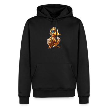 Kristall Ente - Männer Premium Bio Hoodie - Schwarz - Vorne - Nico (187cm)