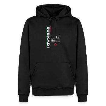 Design motif Euskal Herria vibrante - Sweat à capuche Premium bio Homme - noir - Devant - Nico (187cm)