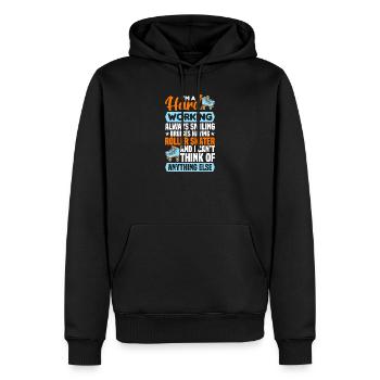 design de patins à roulettes - Sweat à capuche Premium bio Homme - noir - Devant - Nico (187cm)