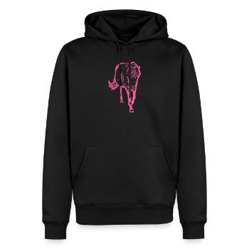 Cheval rose rose - Sweat à capuche Premium bio Homme - noir - Devant - Nico (187cm)