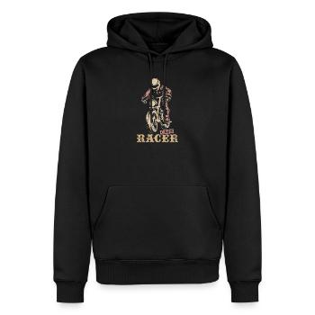 Caferacer Retro Biker Moto Icône Logo Icône - Sweat à capuche Premium bio Homme - noir - Devant - Nico (187cm)