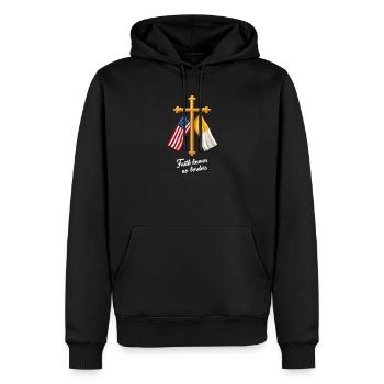 Drapeau américain et du Vatican - Sweat à capuche Premium bio Homme - noir - Devant - Nico (187cm)