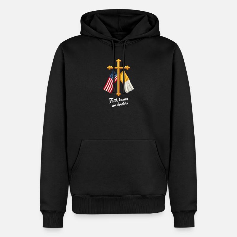 Drapeau américain et du Vatican - Sweat à capuche Premium bio Homme - noir