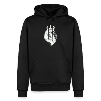 Couronne du Roi Lion - Sweat à capuche Premium bio Homme - noir - Devant - Nico (187cm)