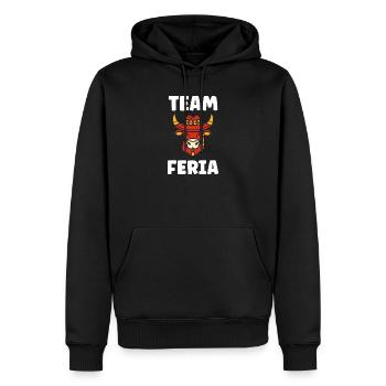 Vache style ferme avec chapeau feria - Sweat à capuche Premium bio Homme - noir - Devant - Nico (187cm)
