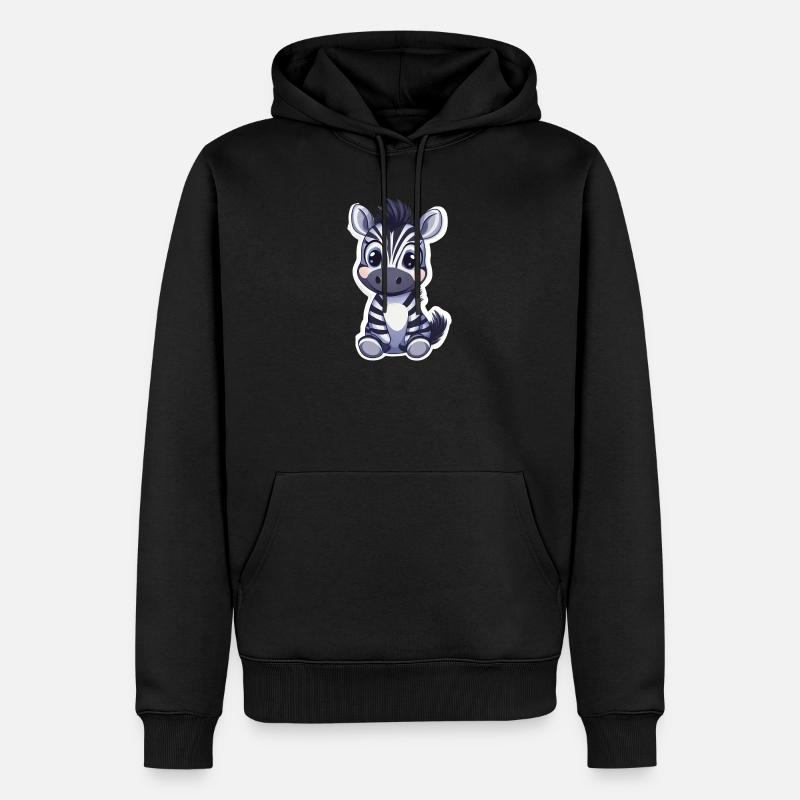 Zebra - Männer Premium Bio Hoodie - Schwarz