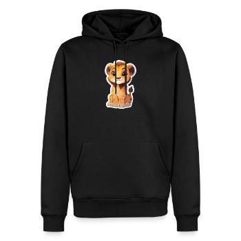 Lion - Sweat à capuche Premium bio Homme - noir - Devant - Nico (187cm)