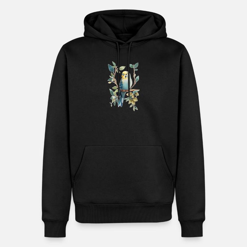 Perruche ondulée - Sweat à capuche Premium bio Homme - noir