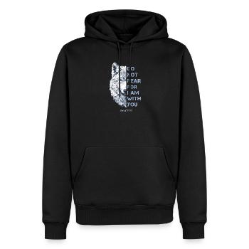Religiöses Zitat Bibelvers - Männer Premium Bio Hoodie - Schwarz - Vorne - Nico (187cm)