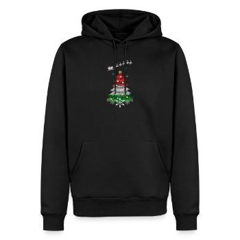 Sapin de Noël avec drapeau hongrois - Sweat à capuche Premium bio Homme - noir - Devant - Nico (187cm)
