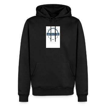 Baseball USA Emblem - Männer Premium Bio Hoodie - Schwarz - Vorne - Nico (187cm)