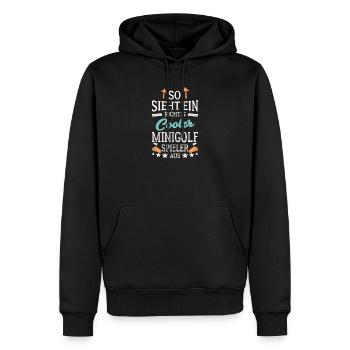 So sieht ein richtig cooler Minigolfspieler aus  - Sweat à capuche Premium bio Homme - noir - Devant - Nico (187cm)