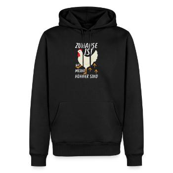 Zu Hause ist wo meine Hühner sind - Männer Premium Bio Hoodie - Schwarz - Vorne - Nico (187cm)