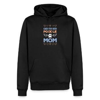 Maman de caniche certifiée - Sweat à capuche Premium bio Homme - noir - Devant - Nico (187cm)