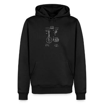 Mandolin-Patentdiagramm - Männer Premium Bio Hoodie - Schwarz - Vorne - Nico (187cm)