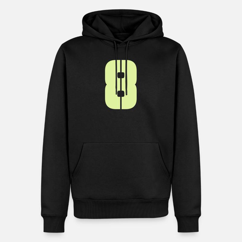 8 - Männer Premium Bio Hoodie - Schwarz