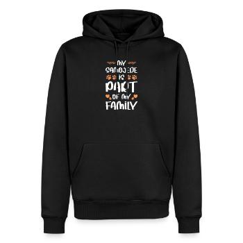 Mein Hund gehört zur Familie - Männer Premium Bio Hoodie - Schwarz - Vorne - Nico (187cm)