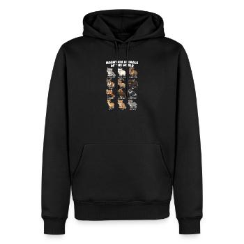 Animaux de montagne adorables en dessin animé - Sweat à capuche Premium bio Homme - noir - Devant - Nico (187cm)
