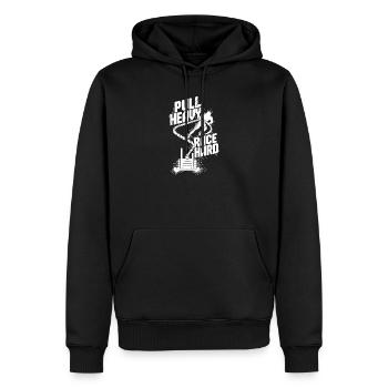 Pull Heavy Race Hard - Men’s Premium Organic Hoodie - black - Front - Nico (187cm)