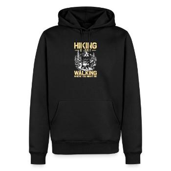Hiking is just walking Wandern Berge Bergsteigen - Männer Premium Bio Hoodie - Schwarz - Vorne - Nico (187cm)