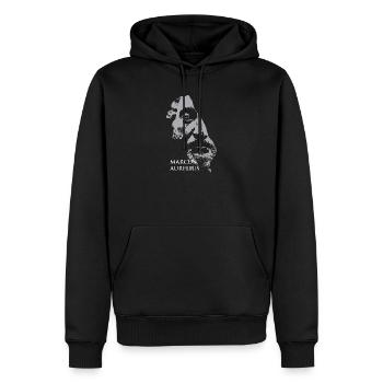 Marcus-Aurelius-Porträt in Grau - Männer Premium Bio Hoodie - Schwarz - Vorne - Nico (187cm)