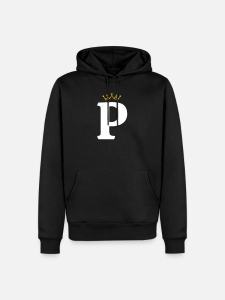 P Buchstabe Monogramm Design - Männer Premium Bio Hoodie - Schwarz