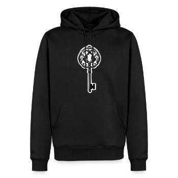 Schlüssel / Schloss / verschlossen / Sicherheit - Männer Premium Bio Hoodie - Schwarz - Vorne - Nico (187cm)