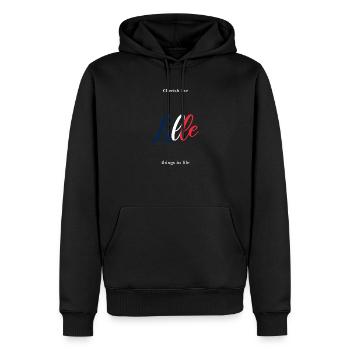Cherish the little / Lille things in life gift - Men’s Premium Organic Hoodie - black - Front - Nico (187cm)