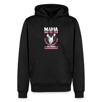 Maman et fille - Sweat à capuche Premium bio Homme - noir - Devant - Nico (187cm)