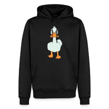 Drôle de majeur canard - Sweat à capuche Premium bio Homme - noir - Devant - Nico (187cm)