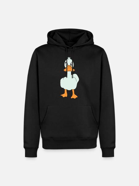 Funny Middle Finger Duck - Men’s Premium Organic Hoodie - black
