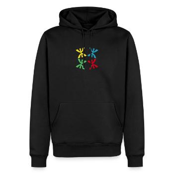 Le carré AMAZIGH - Sweat à capuche Premium bio Homme - noir - Devant - Nico (187cm)