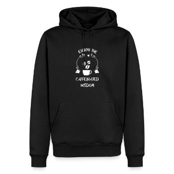 Café Espresso Café - Sweat à capuche Premium bio Homme - noir - Devant - Nico (187cm)