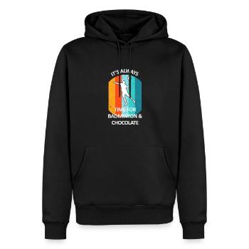 Badminton Federball Badmintonspieler Schokolade - Männer Premium Bio Hoodie - Schwarz - Vorne - Nico (187cm)