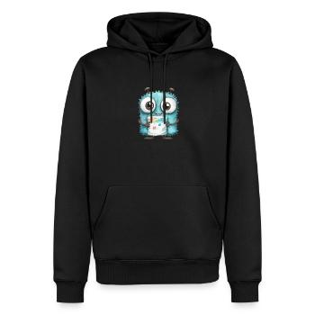 Kulleraugen Monster Zeichnung - Männer Premium Bio Hoodie - Schwarz - Vorne - Nico (187cm)