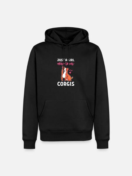 Corgi - Sweat à capuche Premium bio Homme - noir