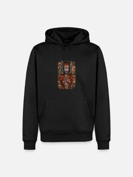 Wilder Dschungel Tiger Geist Fantasy Kunstwerk - Männer Premium Bio Hoodie - Schwarz