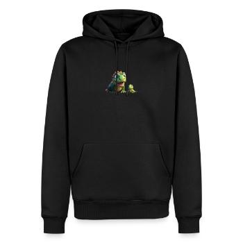 Deux amis dinosaures mignons - Sweat à capuche Premium bio Homme - noir - Devant - Nico (187cm)