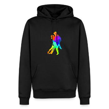Tango Danse Danse Couple Arc-en-ciel Couleurs Polygone - Sweat à capuche Premium bio Homme - noir - Devant - Nico (187cm)
