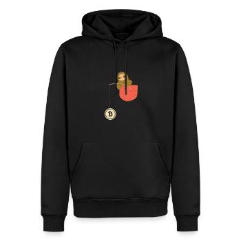 Lustige Bitcoin Krypto Blockchain Btc Spaß Liebhab - Männer Premium Bio Hoodie - Schwarz - Vorne - Nico (187cm)