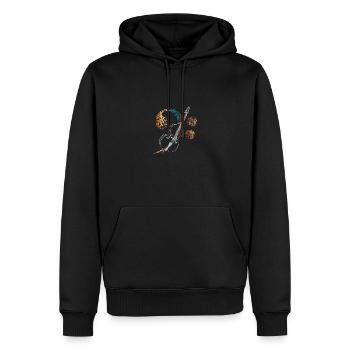 Großer Bassschlüssel mit Kontrabass - Männer Premium Bio Hoodie - Schwarz - Vorne - Nico (187cm)
