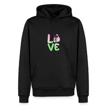 Poules Poule - Sweat à capuche Premium bio Homme - noir - Devant - Nico (187cm)