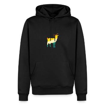 Chèvres - Sweat à capuche Premium bio Homme - noir - Devant - Nico (187cm)