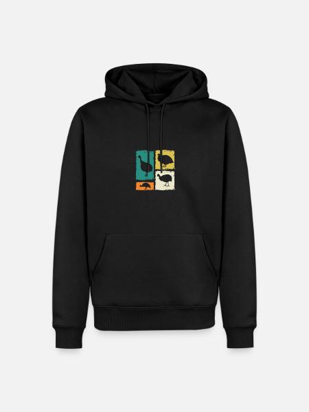 Chickens Rooster Guinea Fowl - Men’s Premium Organic Hoodie - black
